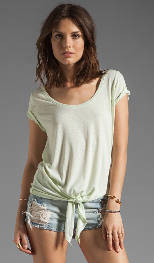 Short Sleeve Scoop Neck with Tie Hem