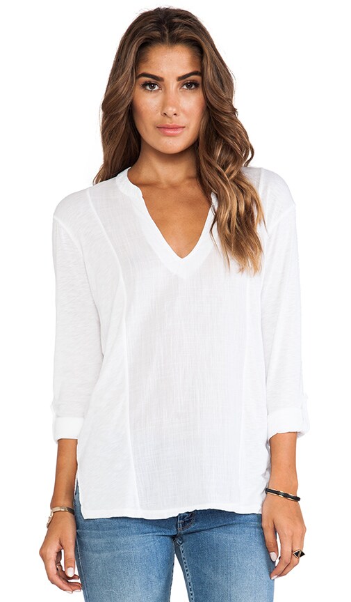 Long Sleeve Split Neck with Voile Mix