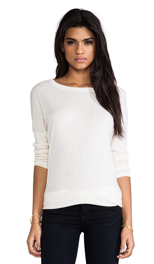 Long Sleeve Slim Boatneck with Banded Hem