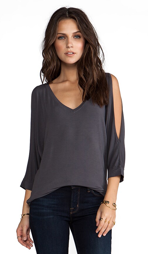 3/4 Sleeve Cold Shoulder V Neck