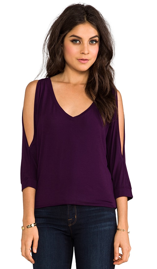 Cold Shoulder V Neck Tee