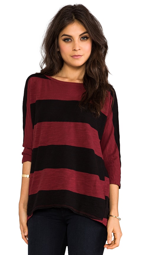 Stripe Wide Neck Hi-Low Tee