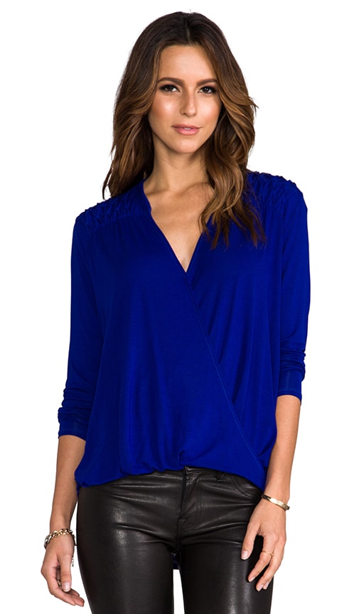 Roll Sleeve Surplice Top