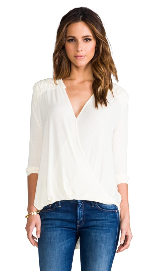 Roll Sleeve Surplice Top