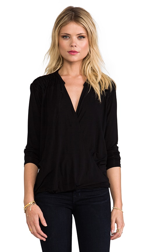 Roll Sleeve Surplice Top