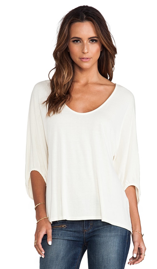 3/4 Sleeve Swingy Cropped Top