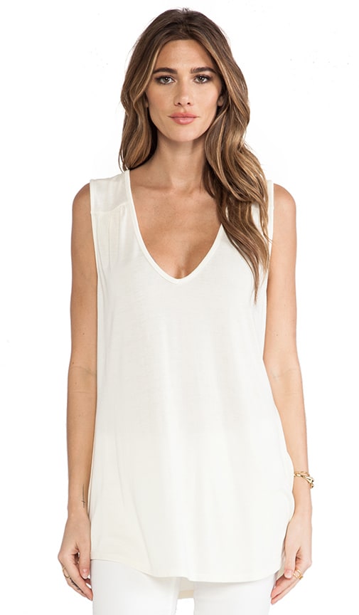 Double V Neck Shirt Tail Tank