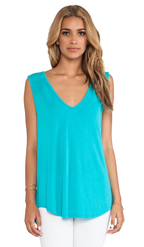 Double V Neck Shirt Tail Tank