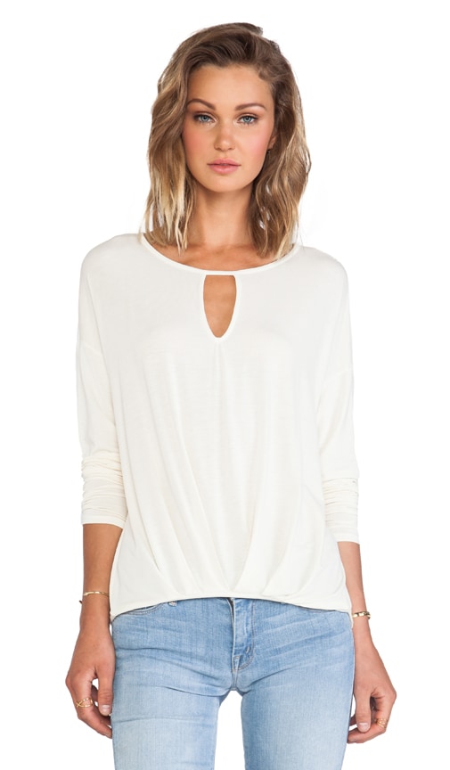 Long Sleeve Keyhole with Pleated Hem