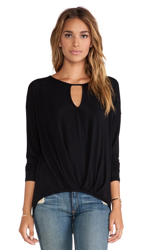 Long Sleeve Keyhole with Pleated Hem
