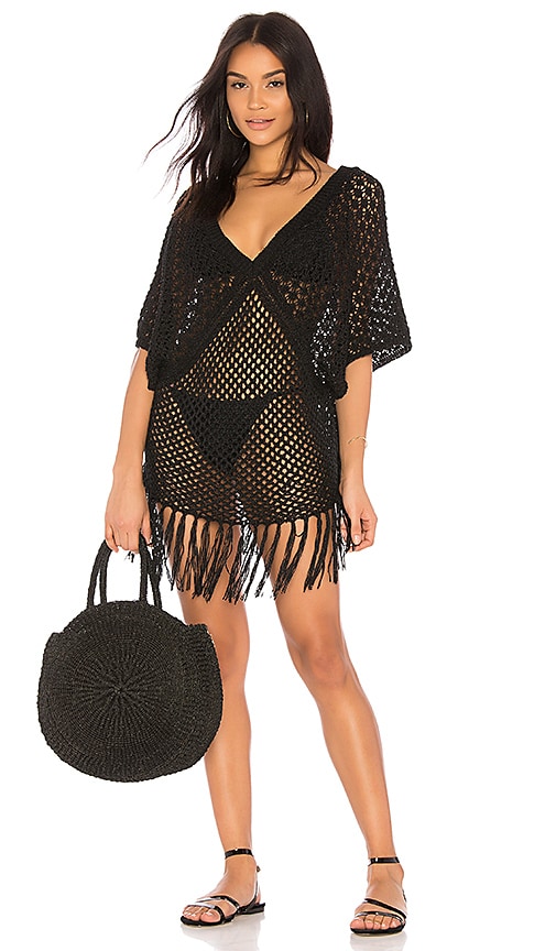 Vee Neck Fringe Poncho