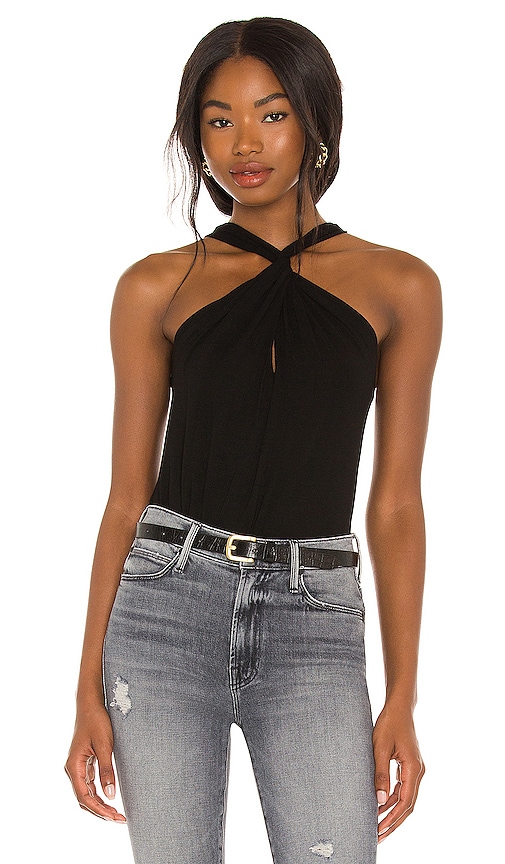 Michael Stars Cindy Twist Halter in Black | REVOLVE