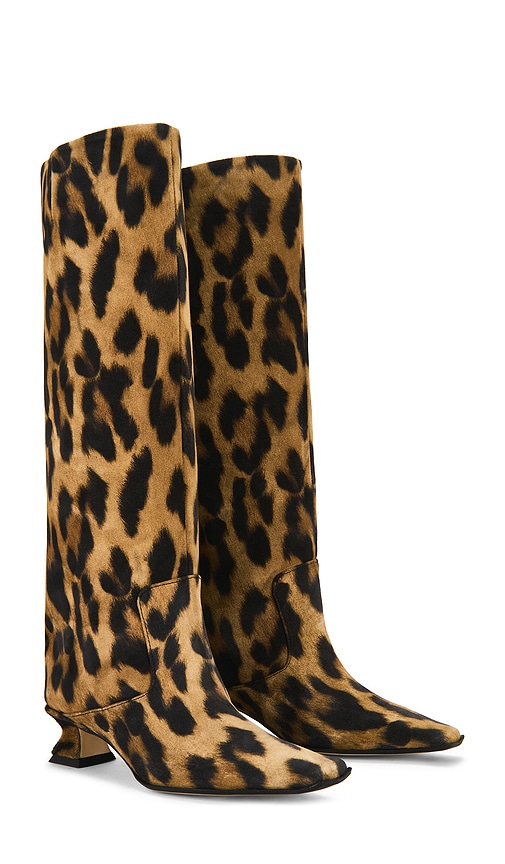 Miista Effie Tall Boot In Animal Print