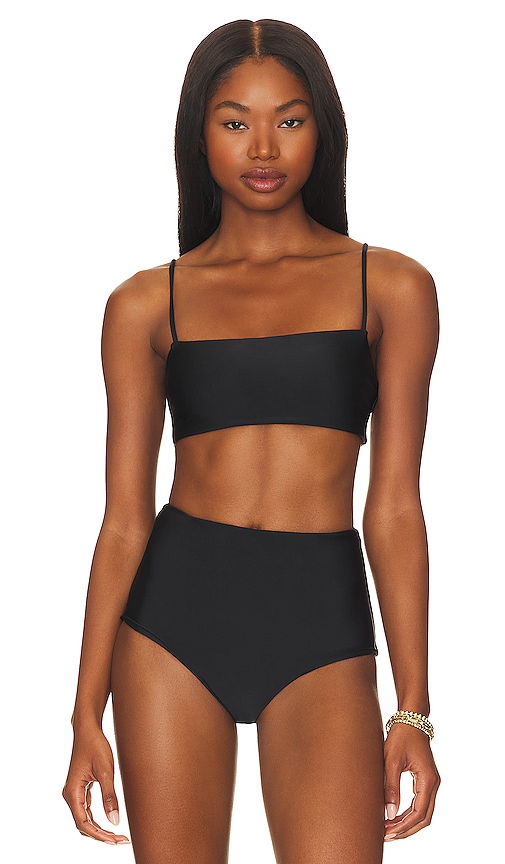 Mikoh Strength Shelly Bikini Top In Noir