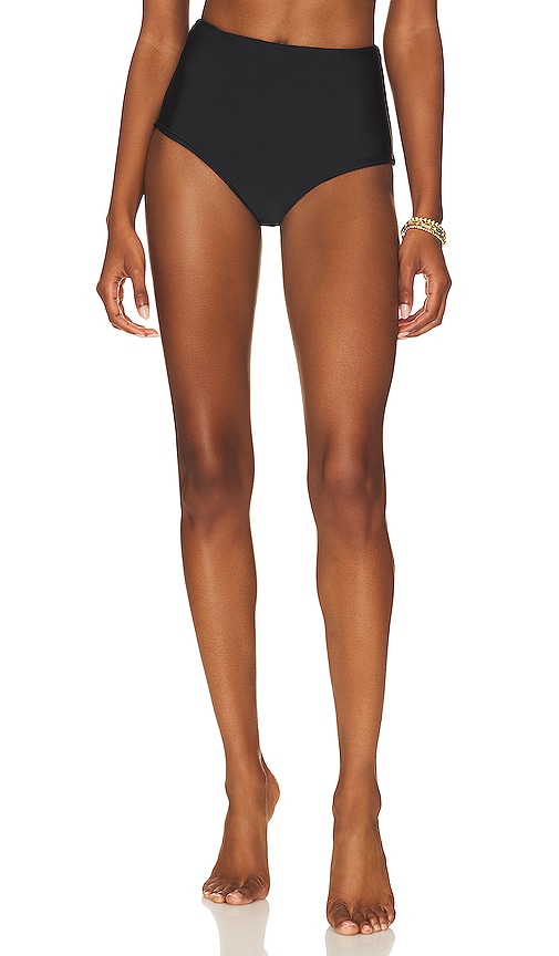 Mikoh Lami High Waisted Bikini Bottom In Noir