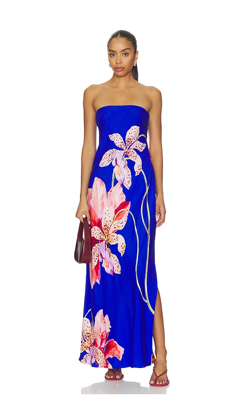 MILLY Vera Satin Floral Maxi Dress