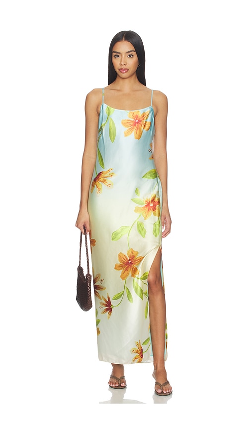 MILLY Lily Floral Satin Dress