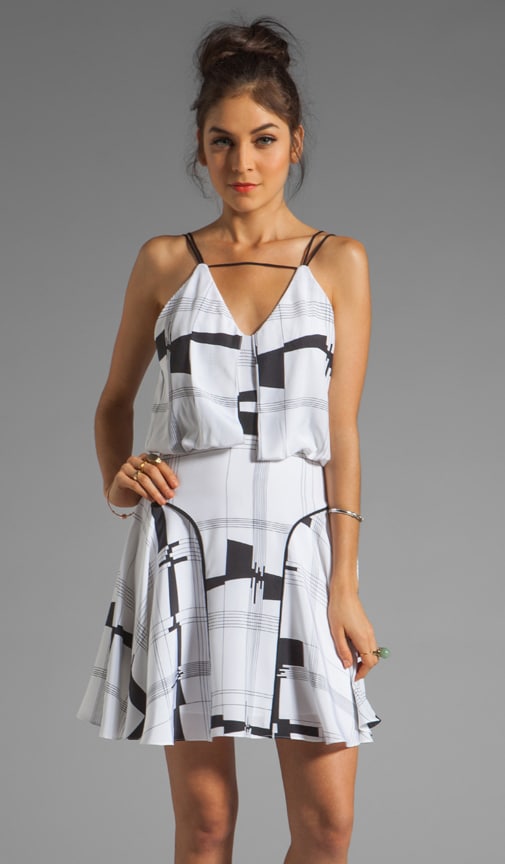 Cityscape Print on Silk Bar-Tank Dress