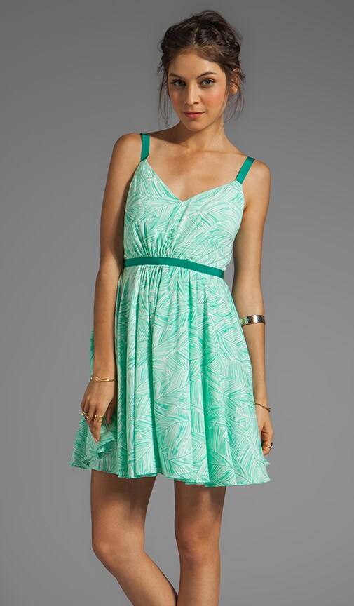 Palm Print Aida V-Neck Dress