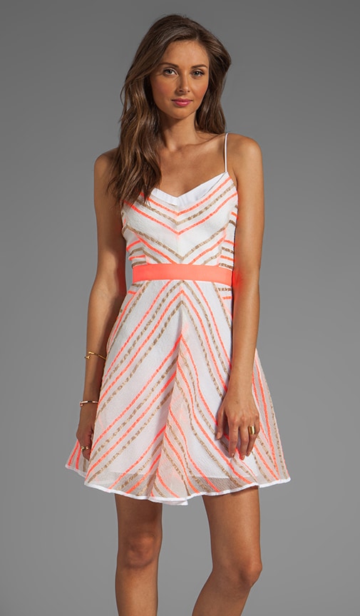 Neon Stripe Jacquard Sadie Double Layer Dress