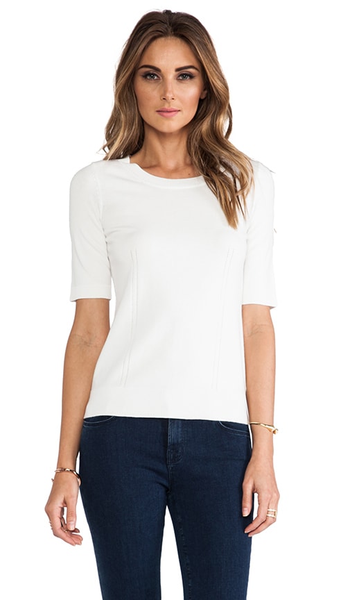 Zip Back Elbow Sleeve Sweater