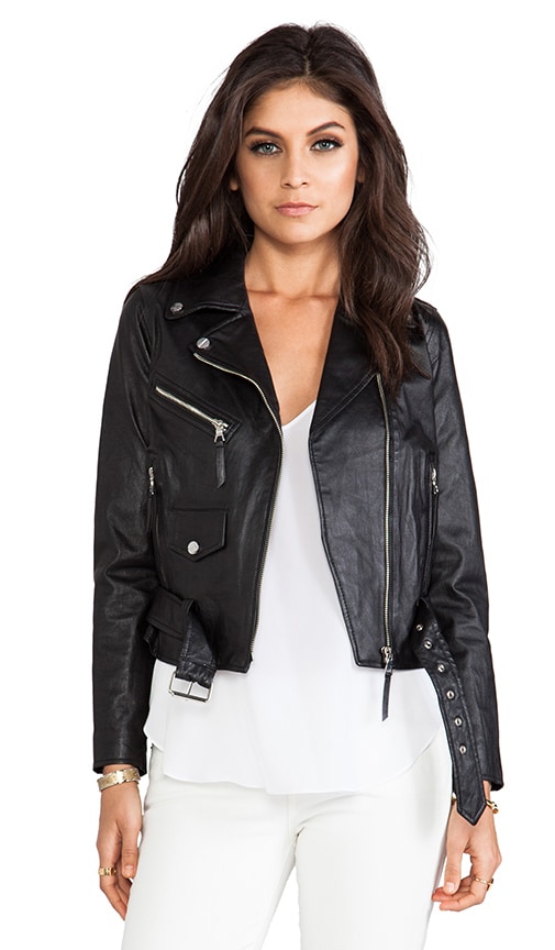 Stretch Plonge Leather Motorcycle Jacket