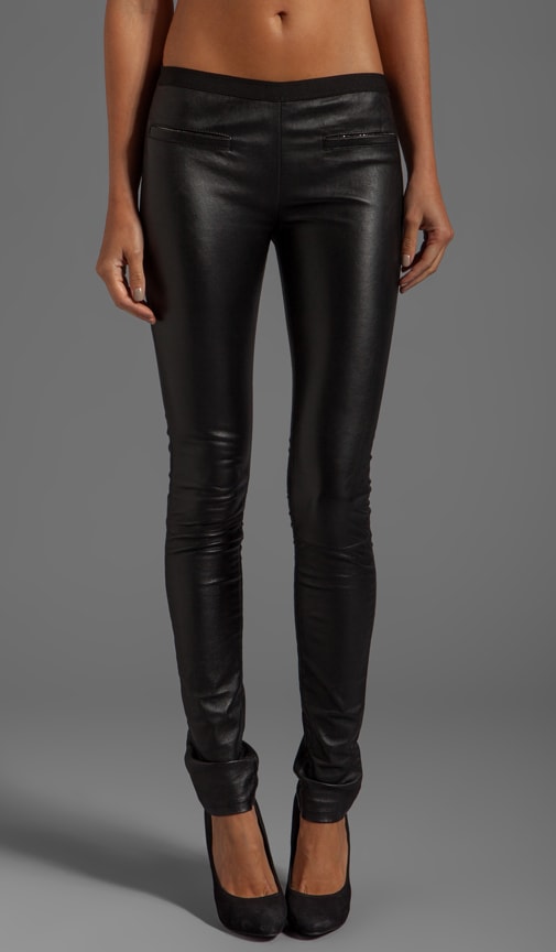 Stretch Plonge Leather Monic Pants