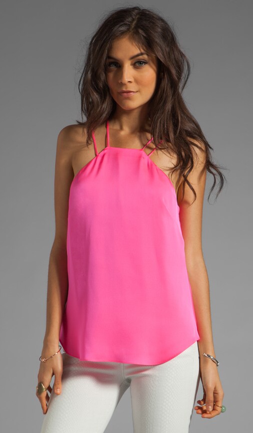 Matte Stretch Silk Halter T-back Top