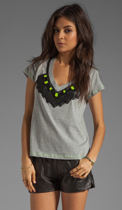 Chine Cotton Jersey in Skyler Beaded Tee