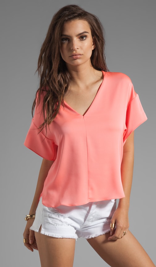 Stretch Silk Crepe Kimono Blouse