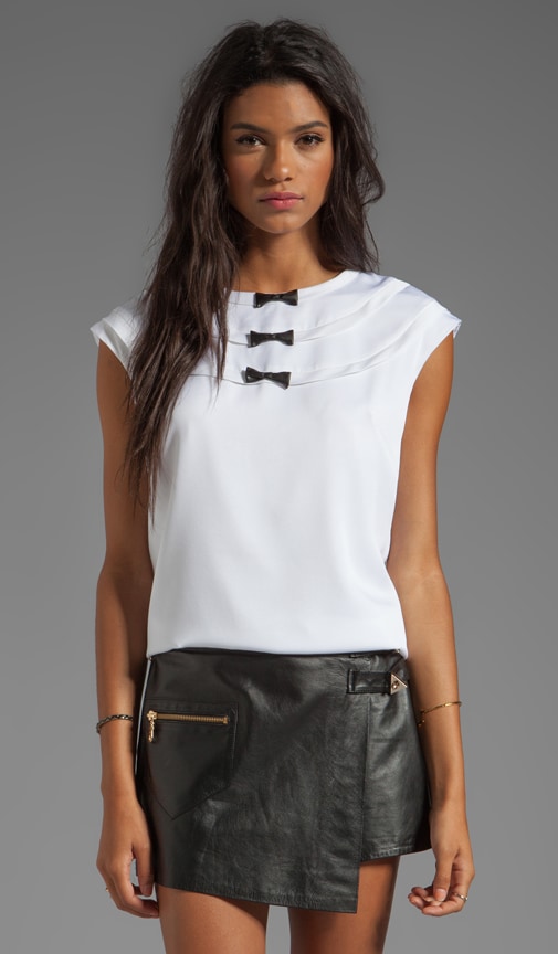 Stretch Silk Crepe Isabel Bow Top