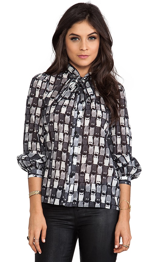 Owl Print Blouse