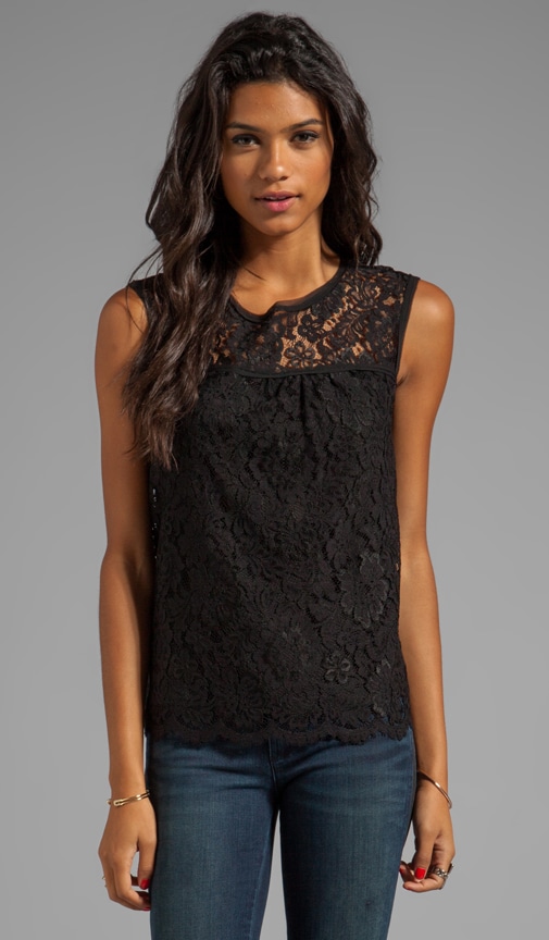 Floral Scalloped Lace Shell Top