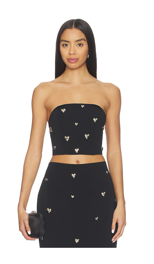 Milly Heart Applique Tube Top In Black