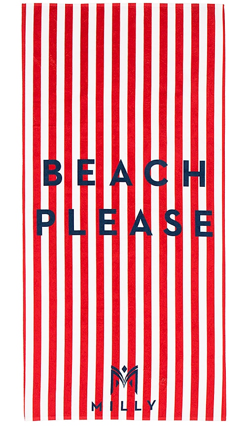 Beach Please Striped Beach Towel