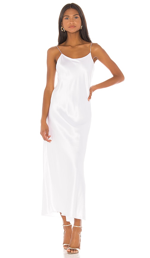 Michael Lo Sordo Bias Cut Camisole Maxi Dress in White | REVOLVE