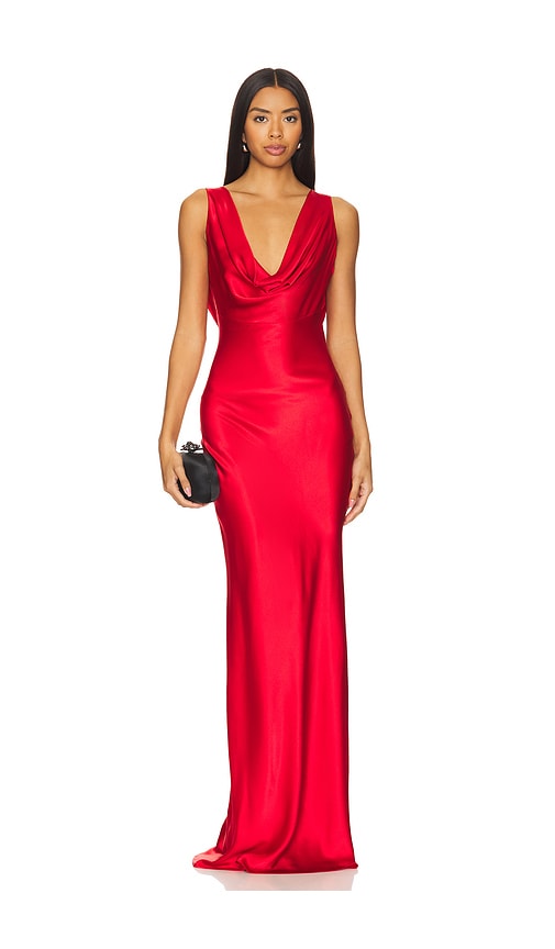 Michael Lo Sordo Classic Bias Silk Gown in Red