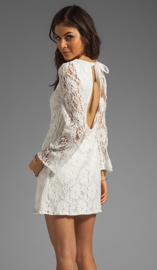Lace Dress With Open Back And Tie