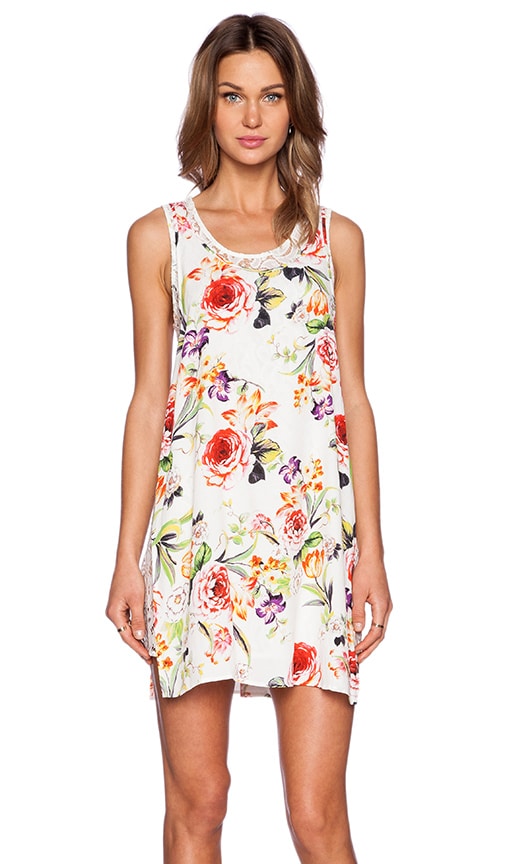 Flowers and Lace Double Layer Tank Dress