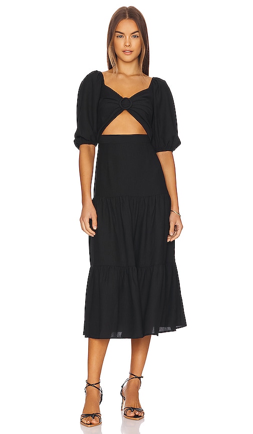 MINKPINK Audrey Midi Dress in Black