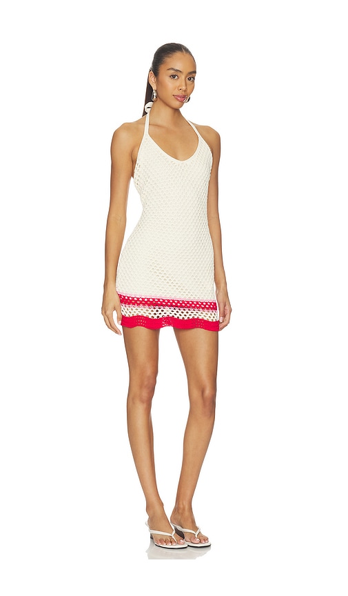 MINKPINK Elva Crochet Halter Mini Dress | Thumbnail 2