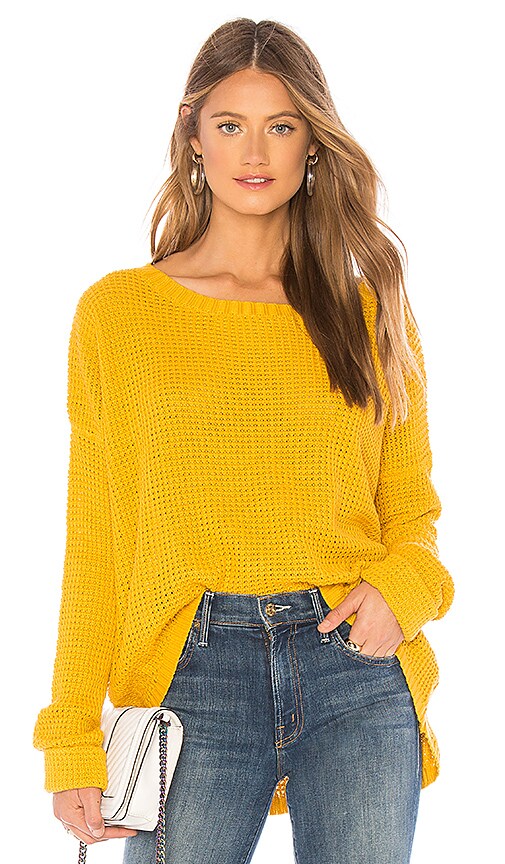 MINKPINK Waffle Sweater in Yellow | REVOLVE