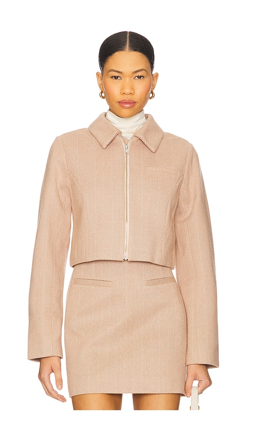 Minkpink Valeria Crop Jacket In Neutral