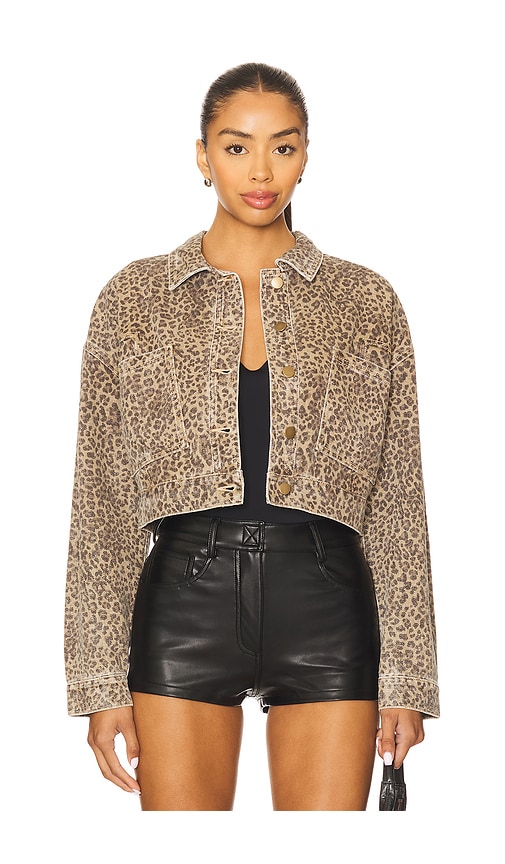 Minkpink Anouk Crop Jacket In Animal Print