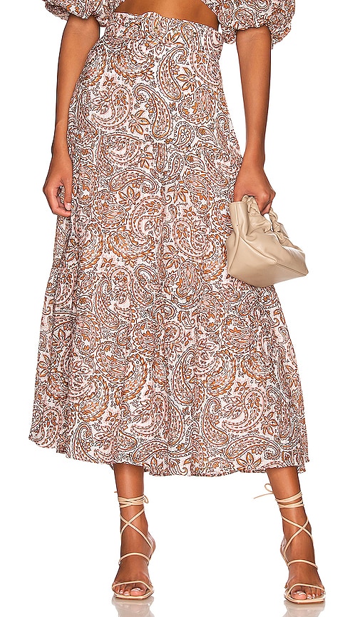 MINKPINK Jedda Belted Midi Skirt in Paisley