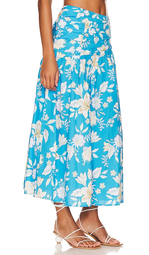 Shop Minkpink Zinnia Midi Skirt In Blue