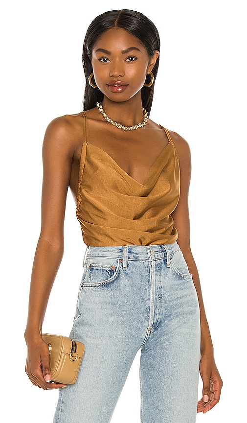 MINKPINK Yuli Cowl Cami Top in Gold | REVOLVE