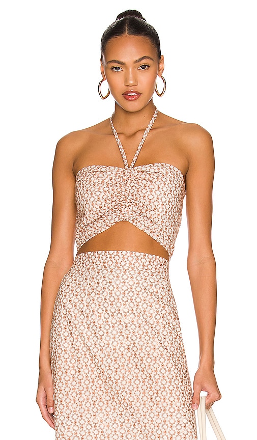 MINKPINK Tanjil Top in Tan & White