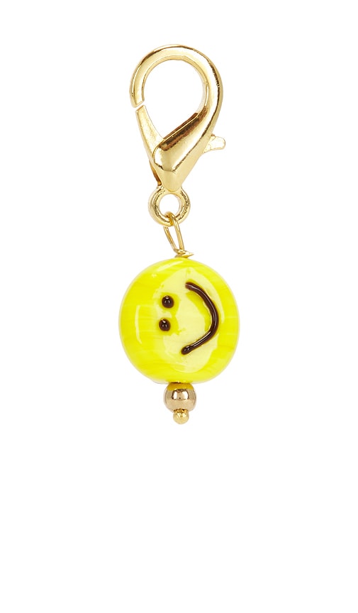 Smiley Shoe Charm in Metallic Gold.