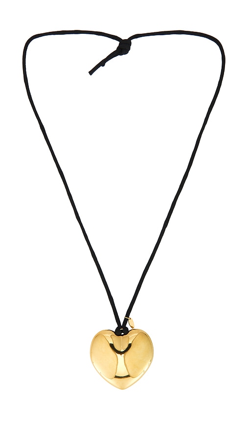Big Heart Necklace in Metallic Gold.